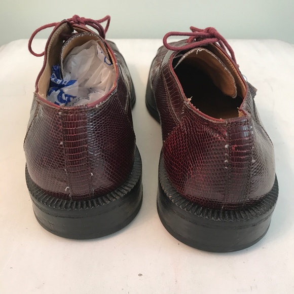 David Eden crocodile lizard burgundy shoes main image 11